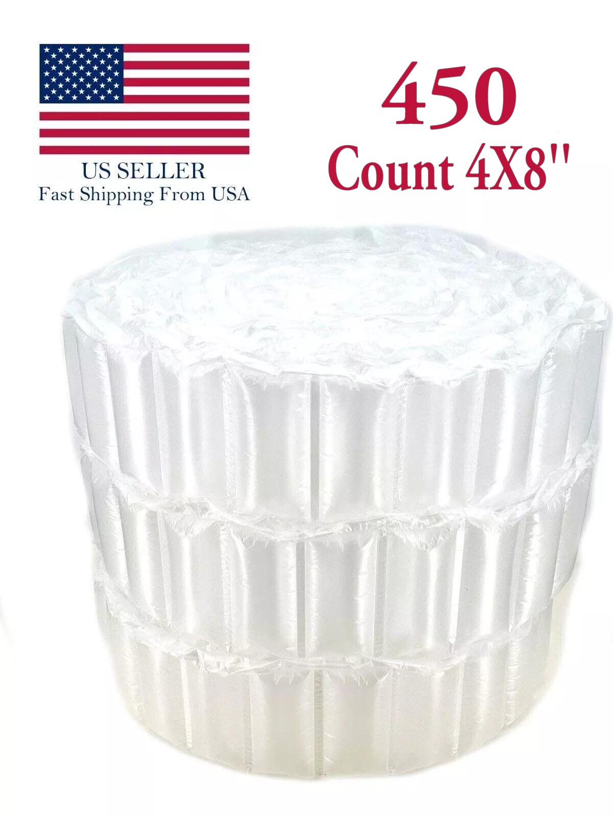 450 pc 4x8" Prefilled Air Pillows Fill Packaging Shipping Packing Bubble