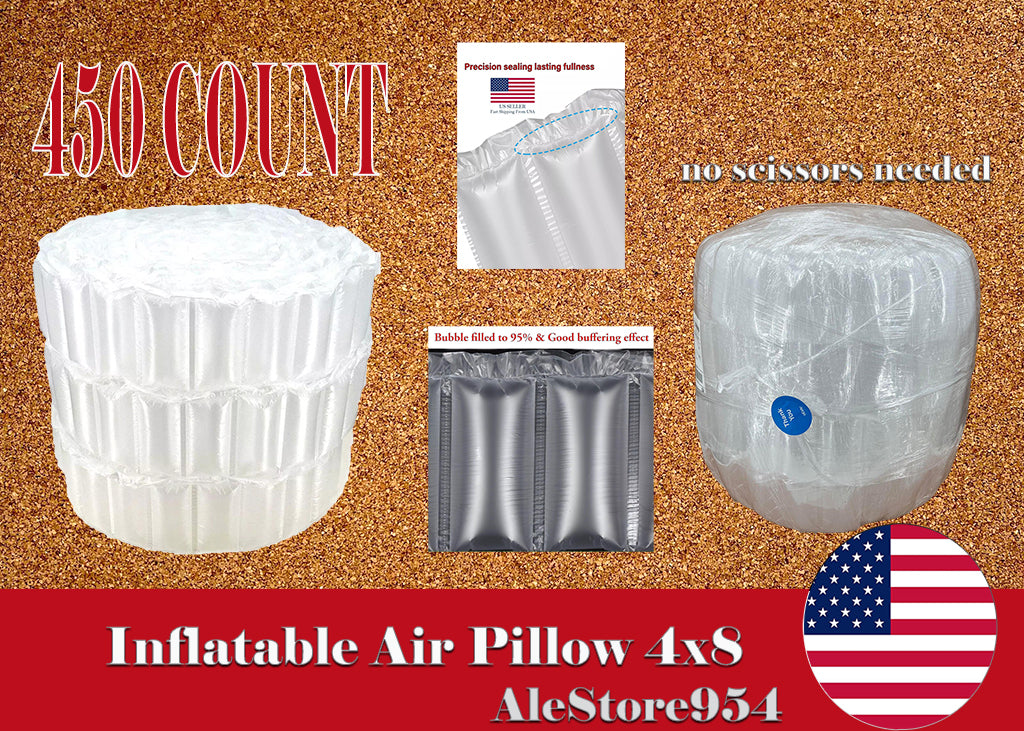 450 pc 4x8" Prefilled Air Pillows Fill Packaging Shipping Packing Bubble