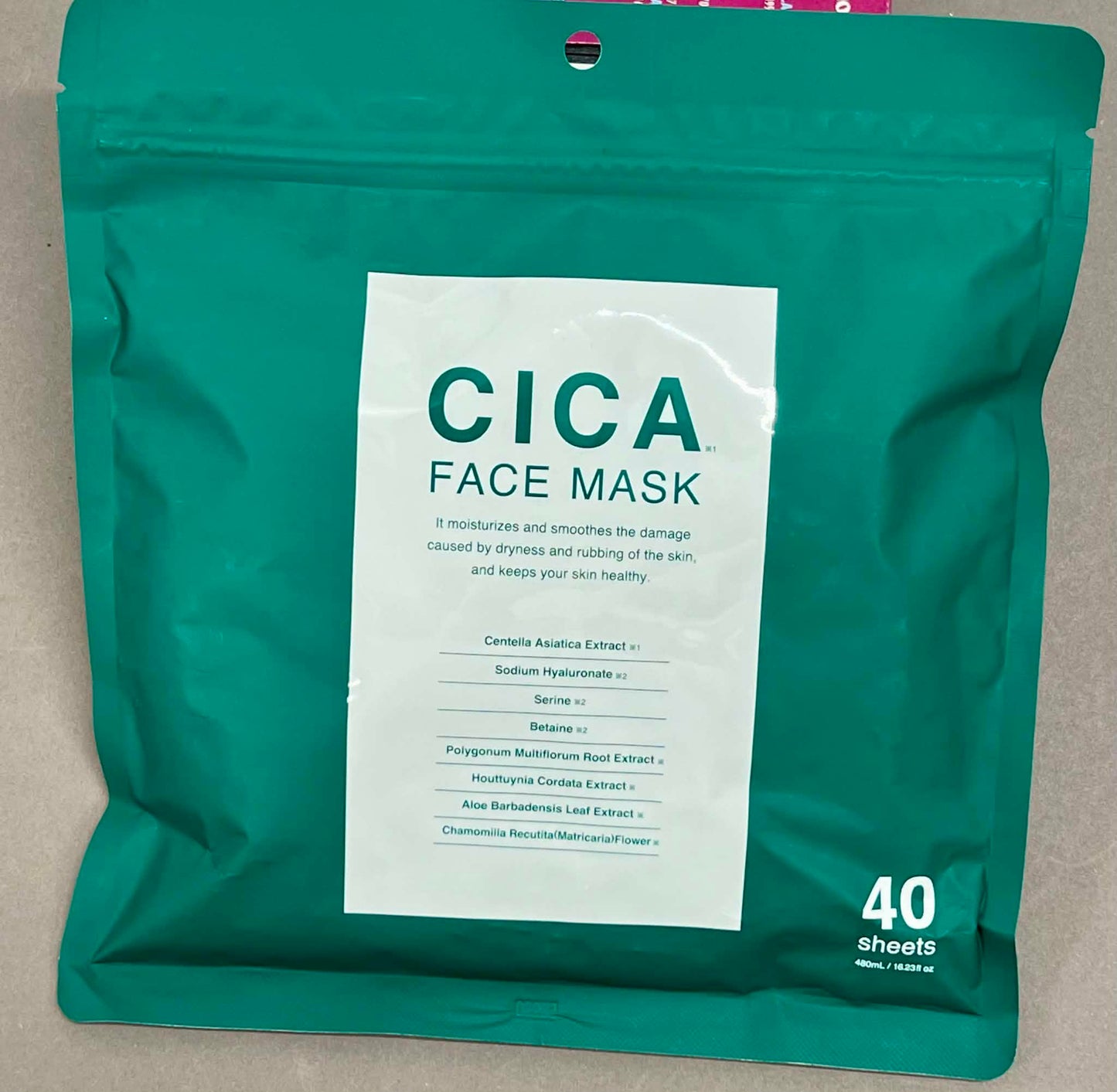 CICA Premium Face Mask Hydrating & Soothing Dry Skin 40 Sheets - Made In Japan