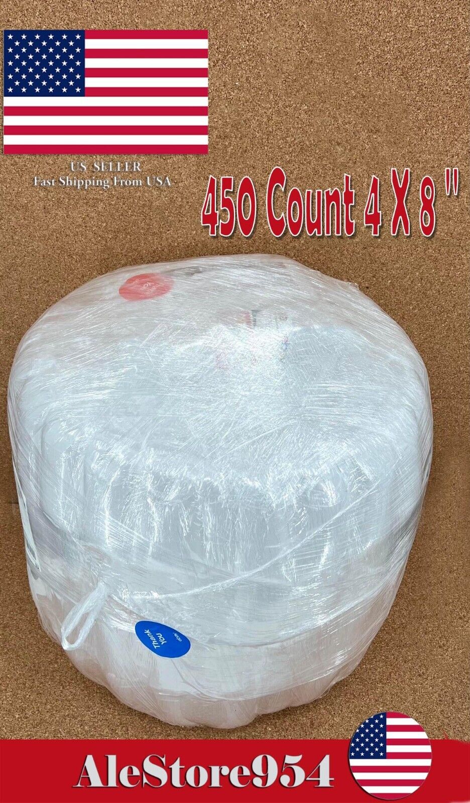450 pc 4x8" Prefilled Air Pillows Fill Packaging Shipping Packing Bubble
