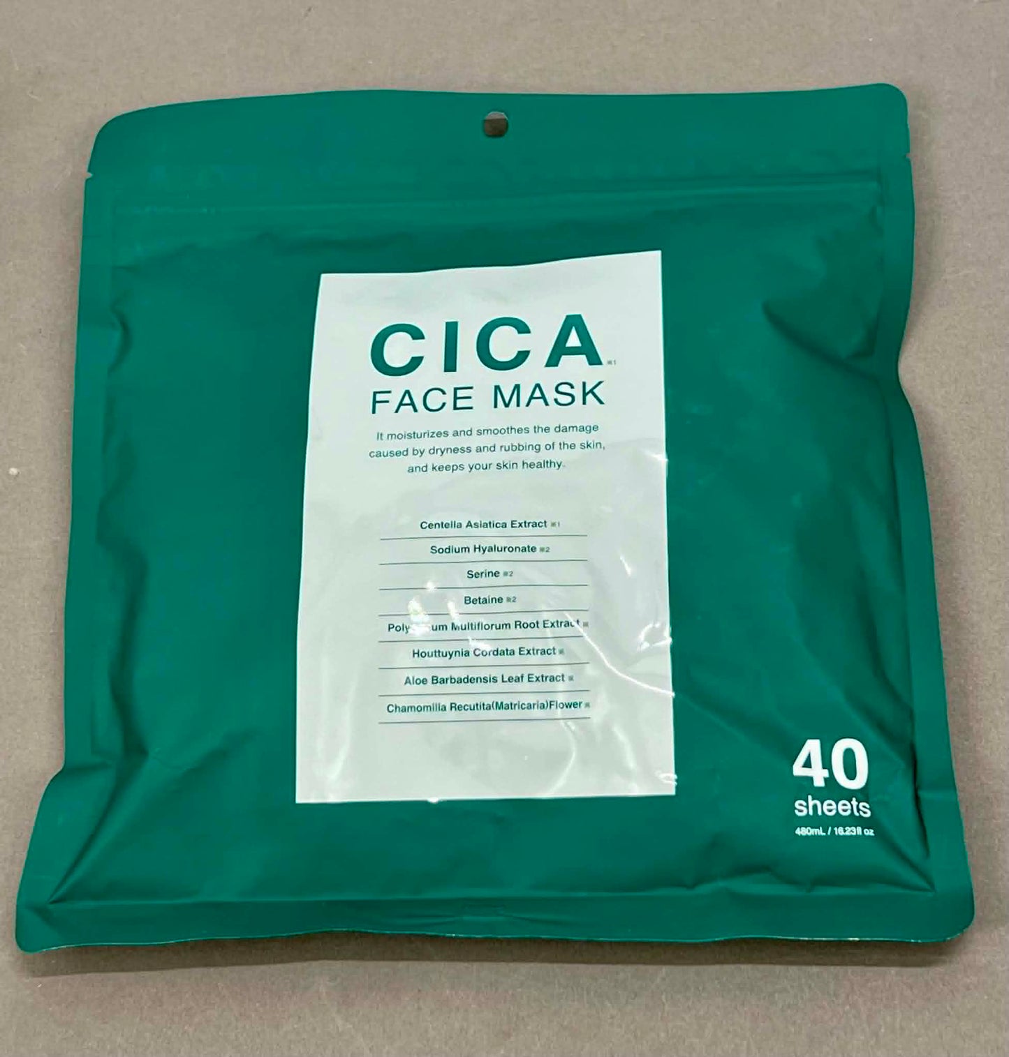CICA Premium Face Mask Hydrating & Soothing Dry Skin 40 Sheets - Made In Japan