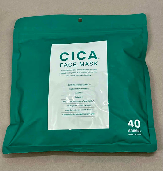 CICA Premium Face Mask Hydrating & Soothing Dry Skin 40 Sheets - Made In Japan